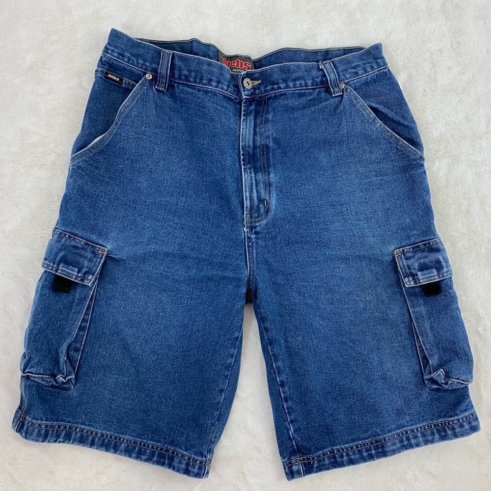 Vintage Webs Mens Jean Shorts Size 40 Cargo 90s 00s Jeanswear Carpenter